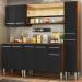 Cozinha Completa Madesa Emilly Sky com Armário Vidro Reflex e Balcão - Rustic/Preto
