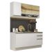 Cozinha Completa Madesa Glamy 160002 com Armário e Balcão (Sem Tampo e Pia) - Branco