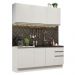 Cozinha Completa Madesa Glamy 180005 com Armário e Balcão (Sem Tampo e Pia) - Branco