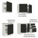 Cozinha Completa Madesa Glamy 180005 com Armário e Balcão (Sem Tampo e Pia) - Branco/Preto