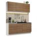Cozinha Completa Madesa Glamy 180005 com Armário e Balcão (Sem Tampo e Pia) - Branco/Rustic