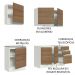 Cozinha Completa Madesa Glamy 180005 com Armário e Balcão (Sem Tampo e Pia) - Branco/Rustic