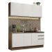 Cozinha Completa Madesa Glamy 180005 com Armário e Balcão (Sem Tampo e Pia) - Rustic/Branco