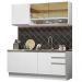 Cozinha Completa Madesa Glamy 180006 com Armário e Balcão (Sem Tampo e Pia) - Branco