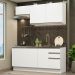 Cozinha Completa Madesa Glamy 180007 com Armário e Balcão (Sem Tampo e Pia) - Branco