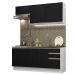 Cozinha Completa Madesa Glamy 180007 com Armário e Balcão (Sem Tampo e Pia) - Branco/Preto