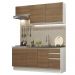 Cozinha Completa Madesa Glamy 180007 com Armário e Balcão (Sem Tampo e Pia) - Branco/Rustic