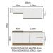 Cozinha Completa Madesa Glamy 180007 com Armário e Balcão (Sem Tampo e Pia) - Rustic/Branco
