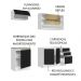 Cozinha Completa Madesa Glamy 180008 com Armário e Balcão (Sem Tampo e Pia) - Branco/Preto