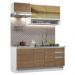 Cozinha Completa Madesa Glamy 180008 com Armário e Balcão (Sem Tampo e Pia) - Branco/Rustic