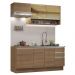 Cozinha Completa Madesa Glamy 180008 com Armário e Balcão (Sem Tampo e Pia) - Rustic