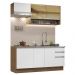 Cozinha Completa Madesa Glamy 180008 com Armário e Balcão (Sem Tampo e Pia) - Rustic/Branco