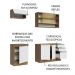 Cozinha Completa Madesa Glamy 180008 com Armário e Balcão (Sem Tampo e Pia) - Rustic/Branco