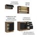 Cozinha Completa Madesa Glamy 180008 com Armário e Balcão (Sem Tampo e Pia) - Rustic/Preto