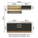 Cozinha Completa Madesa Glamy 200003 com Armário e Balcão (Sem Tampo e Pia) - Rustic/Preto