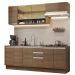 Cozinha Completa Madesa Glamy 240003 com Armário e Balcão (Sem Tampo e Pia) - Rustic