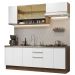 Cozinha Completa Madesa Glamy 240003 com Armário e Balcão (Sem Tampo e Pia) - Rustic/Branco