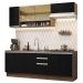Cozinha Completa Madesa Glamy 240003 com Armário e Balcão (Sem Tampo e Pia) - Rustic/Preto