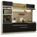 Cozinha Completa Madesa Glamy 270010 com Armário e Balcão (Sem Tampo e Pia) - Branco/Preto