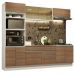 Cozinha Completa Madesa Glamy 270010 com Armário e Balcão (Sem Tampo e Pia) - Branco/Rustic