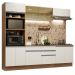 Cozinha Completa Madesa Glamy 270010 com Armário e Balcão (Sem Tampo e Pia) - Rustic/Branco