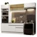 Cozinha Completa Madesa Glamy 270011 com Armário e Balcão (Sem Tampo e Pia) - Branco