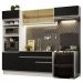 Cozinha Completa Madesa Glamy 270011 com Armário e Balcão (Sem Tampo e Pia) - Branco/Preto