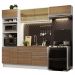 Cozinha Completa Madesa Glamy 270011 com Armário e Balcão (Sem Tampo e Pia) - Branco/Rustic