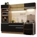 Cozinha Completa Madesa Glamy 270011 com Armário e Balcão (Sem Tampo e Pia) - Rustic/Preto