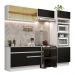 Cozinha Completa Madesa Glamy 270012 com Armário e Balcão (Sem Tampo e Pia) - Branco/Preto
