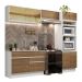 Cozinha Completa Madesa Glamy 270012 com Armário e Balcão (Sem Tampo e Pia) - Branco/Rustic