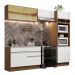 Cozinha Completa Madesa Glamy 270012 com Armário e Balcão (Sem Tampo e Pia) - Rustic/Branco
