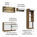 Cozinha Completa Madesa Glamy 270012 com Armário e Balcão (Sem Tampo e Pia) - Rustic/Branco