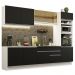 Cozinha Completa Madesa Glamy 310001 com Armário e Balcão (Sem Tampo e Pia) - Branco/Preto