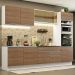 Cozinha Completa Madesa Glamy 310001 com Armário e Balcão (Sem Tampo e Pia) - Branco/Rustic