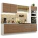 Cozinha Completa Madesa Glamy 310001 com Armário e Balcão (Sem Tampo e Pia) - Branco/Rustic