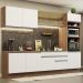Cozinha Completa Madesa Glamy 310001 com Armário e Balcão (Sem Tampo e Pia) - Rustic/Branco