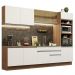 Cozinha Completa Madesa Glamy 310001 com Armário e Balcão (Sem Tampo e Pia) - Rustic/Branco