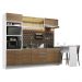 Cozinha Completa Madesa Glamy 315001 com Armário, Balcão e Bancada (Sem Tampo e Pia) - Branco/Rustic