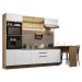 Cozinha Completa Madesa Glamy 315001 com Armário, Balcão e Bancada (Sem Tampo e Pia) - Rustic/Branco