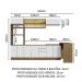 Cozinha Completa Madesa Glamy 315001 com Armário, Balcão e Bancada (Sem Tampo e Pia) - Rustic/Branco