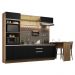 Cozinha Completa Madesa Glamy 315001 com Armário, Balcão e Bancada (Sem Tampo e Pia) - Rustic/Preto