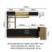 Cozinha Completa Madesa Glamy 315001 com Armário, Balcão e Bancada (Sem Tampo e Pia) - Rustic/Preto