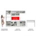 Cozinha Completa Madesa Glamy 315002 com Armário, Balcão e Bancada (Sem Tampo e Pia) - Branco