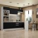 Cozinha Completa Madesa Glamy 315002 com Armário, Balcão e Bancada (Sem Tampo e Pia) - Branco/Preto