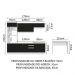 Cozinha Completa Madesa Glamy 315002 com Armário, Balcão e Bancada (Sem Tampo e Pia) - Branco/Preto