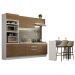 Cozinha Completa Madesa Glamy 315002 com Armário, Balcão e Bancada (Sem Tampo e Pia) - Branco/Rustic