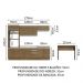 Cozinha Completa Madesa Glamy 315002 com Armário, Balcão e Bancada (Sem Tampo e Pia) - Rustic