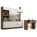 Cozinha Completa Madesa Glamy 315002 com Armário, Balcão e Bancada (Sem Tampo e Pia) - Rustic/Branco