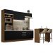 Cozinha Completa Madesa Glamy 315002 com Armário, Balcão e Bancada (Sem Tampo e Pia) - Rustic/Preto